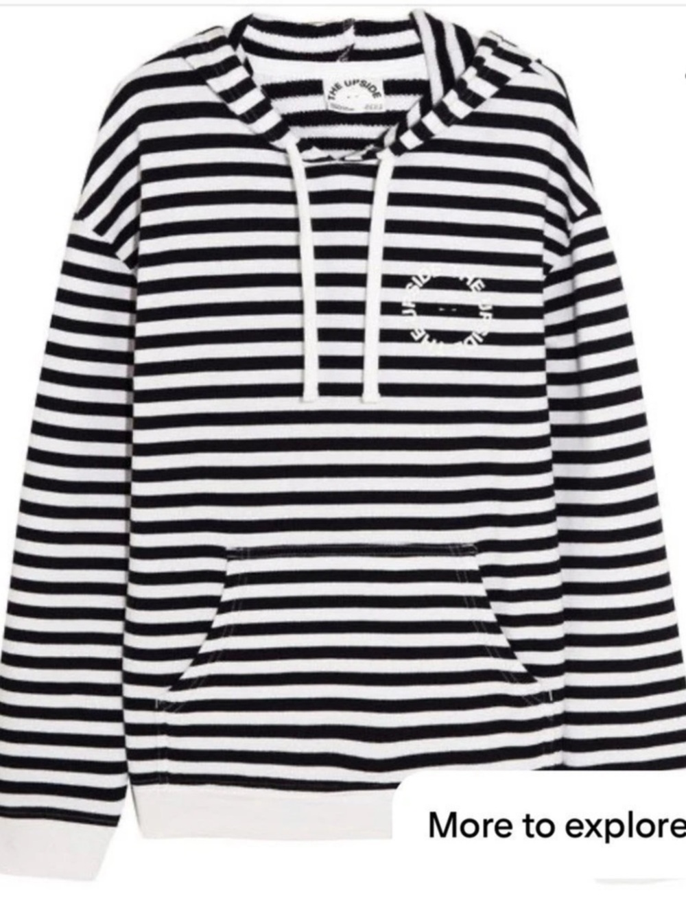 The Upside Rimini Hoody Striped Hoodie in Black & White Size S/6 NWT